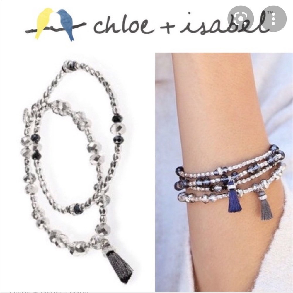 Chloe+Isabel Blue Beaded Stretch Bracelet Set